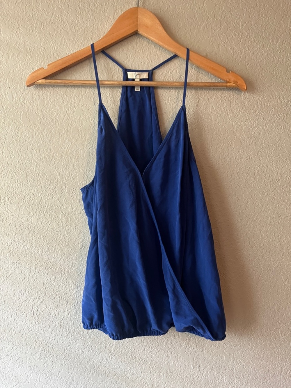 Joie Silk Wrap Front Blouse Blue Sleeveless V-Neck Women's Top 100% silk